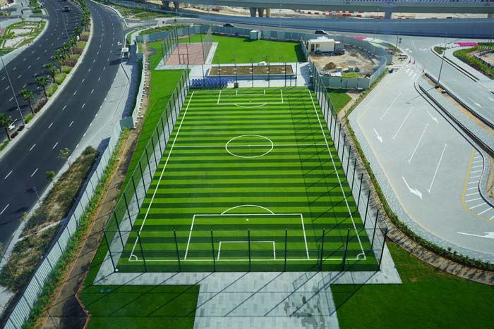 sports ground aerial shot