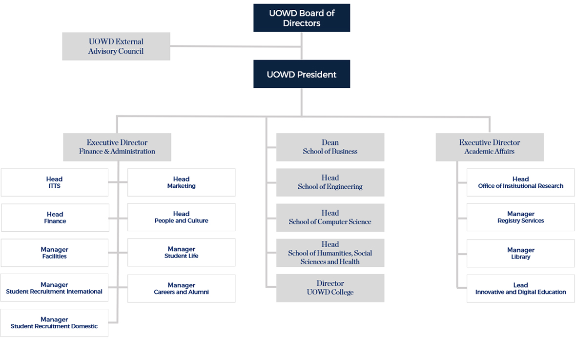 UOWD Organisational Structure